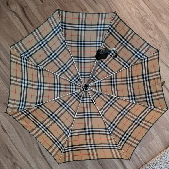 Burberry Vintage Travel Folding Umbrella - Picture 7 of 14